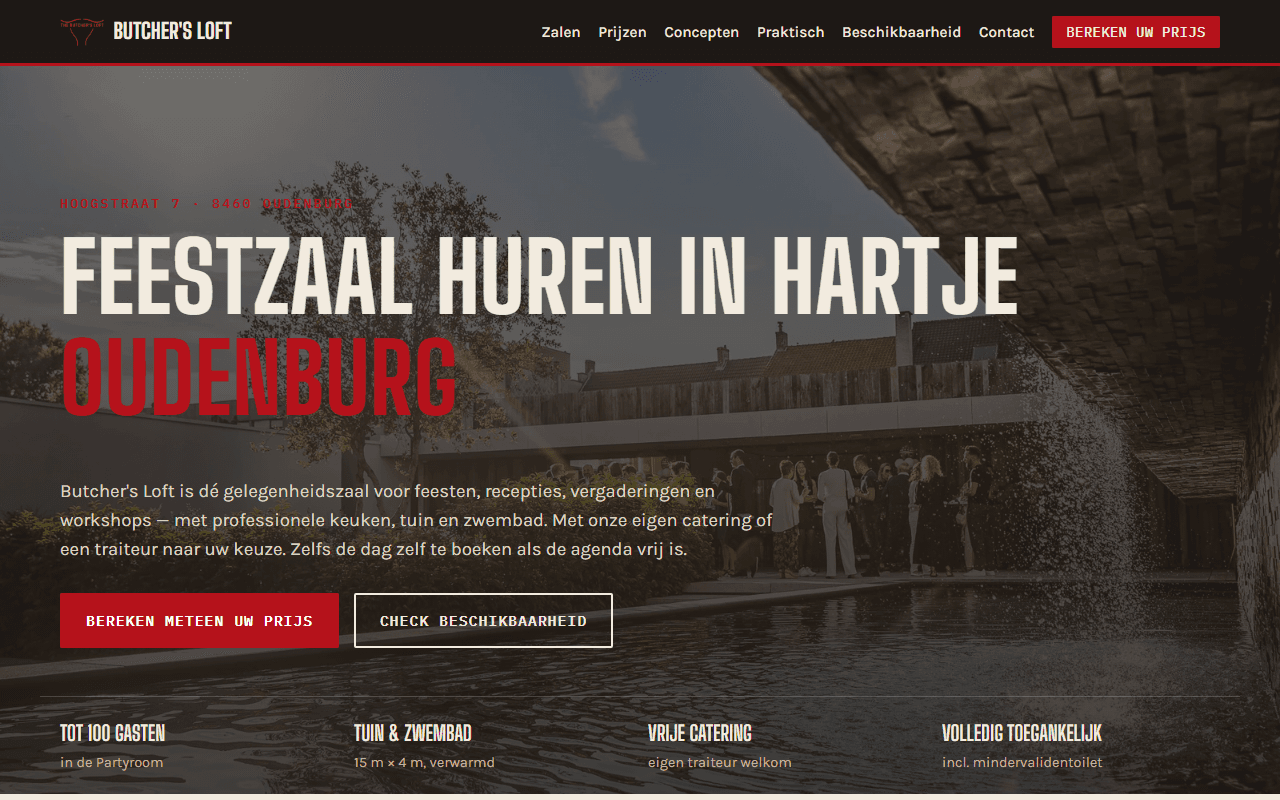 Concept-preview van Butcher's Loft feestzaal Oudenburg (in aanmaak)